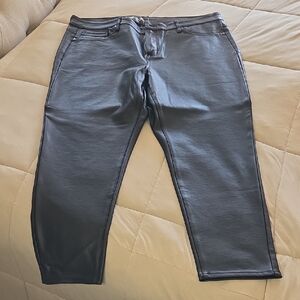 Seven7 Black Slim Straight Faux-Leather Jeans